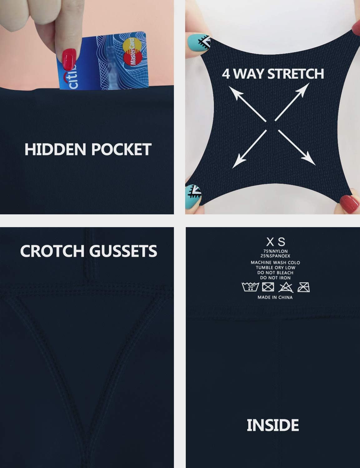 25"/26"/27"/28" Basic/Super High Waist/Embossed Pattern Yoga Pants Running Workout Leggings Tummy Control